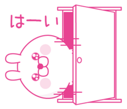 Pink love happy rabbit sticker #13116451