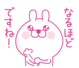 Pink love happy rabbit sticker #13116459