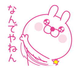 Pink love happy rabbit sticker #13116460