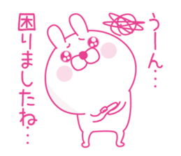 Pink love happy rabbit sticker #13116464