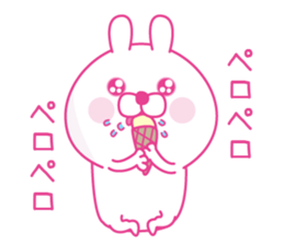 Pink love happy rabbit sticker #13116465
