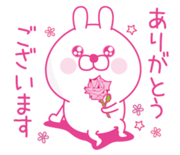 Pink love happy rabbit sticker #13116466