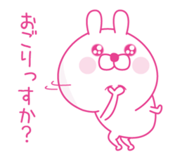 Pink love happy rabbit sticker #13116472