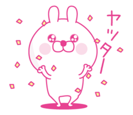 Pink love happy rabbit sticker #13116474