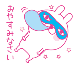 Pink love happy rabbit sticker #13116476