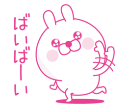 Pink love happy rabbit sticker #13116477