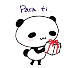 Panda speak Spanish & Japanese. sticker #13121996