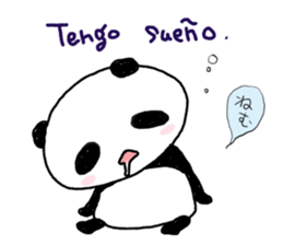 Panda speak Spanish & Japanese. sticker #13122003
