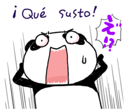 Panda speak Spanish & Japanese. sticker #13122004