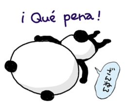 Panda speak Spanish & Japanese. sticker #13122012