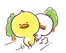 2 birds of cute chick Sticker.3 sticker #13123313