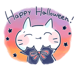 Yururi White cat ver.halloween sticker #13128510