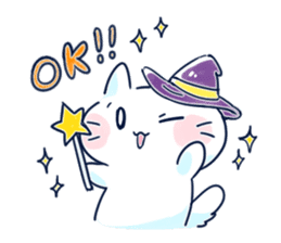 Yururi White cat ver.halloween sticker #13128511