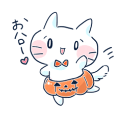 Yururi White cat ver.halloween sticker #13128518