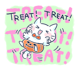 Yururi White cat ver.halloween sticker #13128521