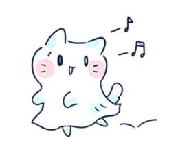 Yururi White cat ver.halloween sticker #13128524