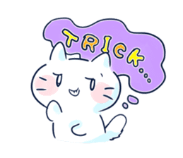 Yururi White cat ver.halloween sticker #13128528