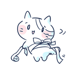 Yururi White cat ver.halloween sticker #13128531