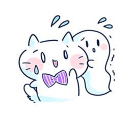 Yururi White cat ver.halloween sticker #13128545