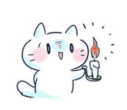 Yururi White cat ver.halloween sticker #13128546