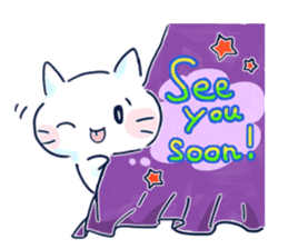 Yururi White cat ver.halloween sticker #13128549