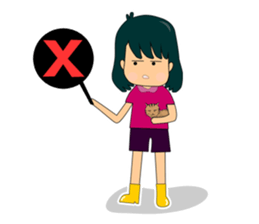 The Girl and cat sticker #13129317