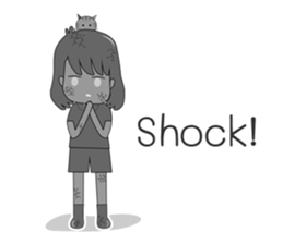 The Girl and cat sticker #13129322