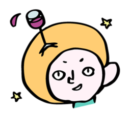 fluffy helmet MARUMI sticker #13130455