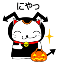 Cat coming carrying happiness.Autumn sticker #13135047