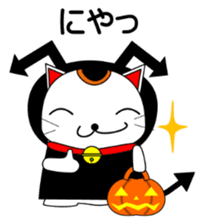 Cat coming carrying happiness.Autumn sticker #13135047