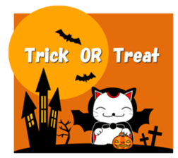 Cat coming carrying happiness.Autumn sticker #13135061