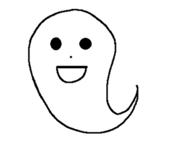 KAWAII WHITE GHOST sticker #13141832