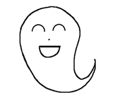 KAWAII WHITE GHOST sticker #13141833