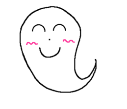 KAWAII WHITE GHOST sticker #13141834