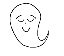 KAWAII WHITE GHOST sticker #13141835