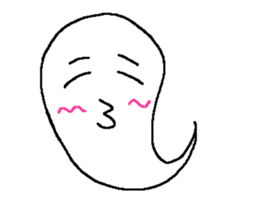 KAWAII WHITE GHOST sticker #13141836