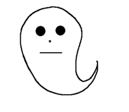 KAWAII WHITE GHOST sticker #13141837