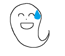 KAWAII WHITE GHOST sticker #13141839