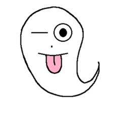 KAWAII WHITE GHOST sticker #13141840