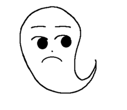 KAWAII WHITE GHOST sticker #13141843