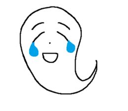 KAWAII WHITE GHOST sticker #13141844