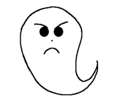 KAWAII WHITE GHOST sticker #13141845