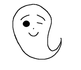 KAWAII WHITE GHOST sticker #13141846