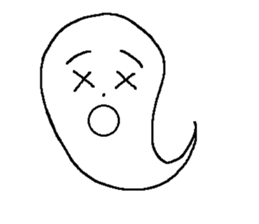 KAWAII WHITE GHOST sticker #13141848