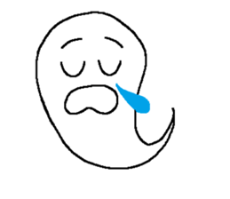 KAWAII WHITE GHOST sticker #13141849