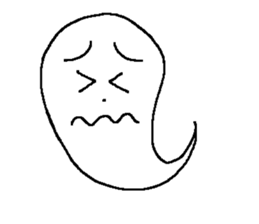 KAWAII WHITE GHOST sticker #13141851