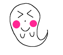 KAWAII WHITE GHOST sticker #13141856