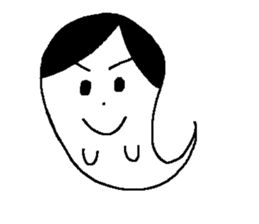 KAWAII WHITE GHOST sticker #13141860