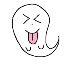 KAWAII WHITE GHOST sticker #13141862
