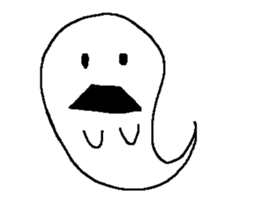 KAWAII WHITE GHOST sticker #13141864